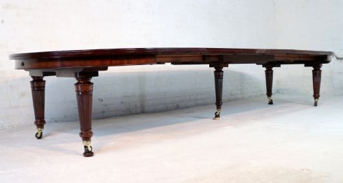 EDWARDS ROBERTS MILITARY CAMPAIGN EXTENDING MAHOGANY DINING TABLE - ADDITIONAL PHOTO 5