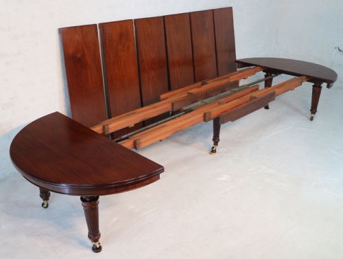 EDWARDS ROBERTS MILITARY CAMPAIGN EXTENDING MAHOGANY DINING TABLE - ADDITIONAL PHOTO 6