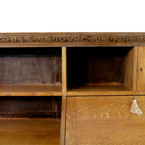 ARTS CRAFTS OAK BUREAU BOOKCASE ATTRIBUTED TO LIBERTY CO - ADDITIONAL PHOTO 7