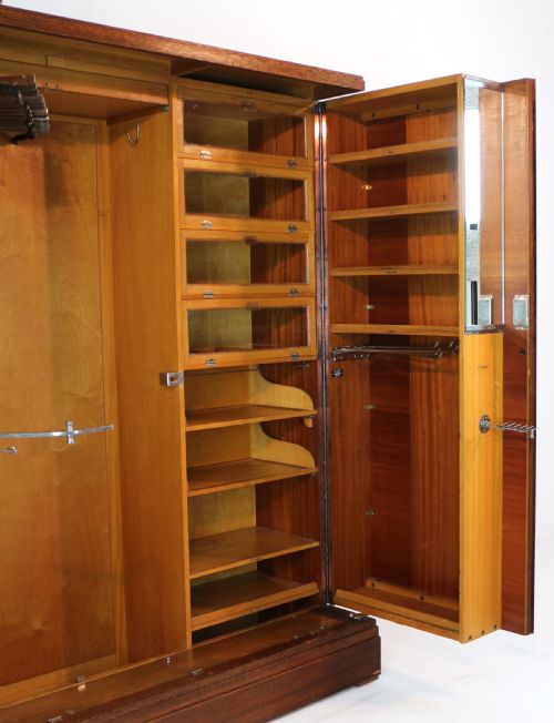 ART DECO MAHOGANY GENTLEMANS COMPACTUM WARDROBE BY COMPACTOM LTD OF LONDON - ADDITIONAL PHOTO 16