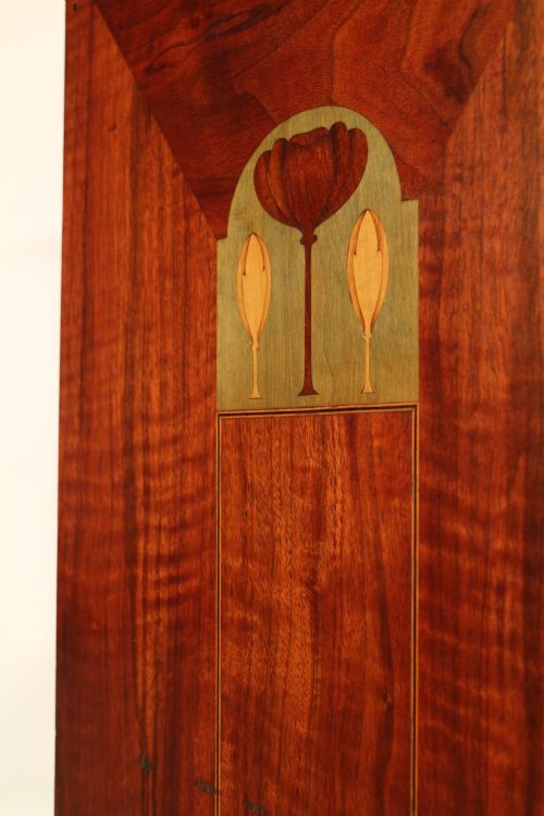 ARTS CRAFTS GLASGOW SCHOOL INLAID WALNUT WARDROBE ATTRIBUTED TO WYLIE LOCHHEAD - ADDITIONAL PHOTO 5