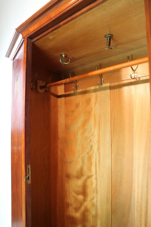 ARTS CRAFTS GLASGOW SCHOOL INLAID WALNUT WARDROBE ATTRIBUTED TO WYLIE LOCHHEAD - ADDITIONAL PHOTO 17