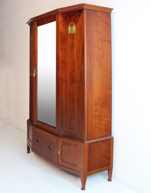 ARTS CRAFTS GLASGOW SCHOOL INLAID WALNUT WARDROBE ATTRIBUTED TO WYLIE LOCHHEAD - ADDITIONAL PHOTO 23