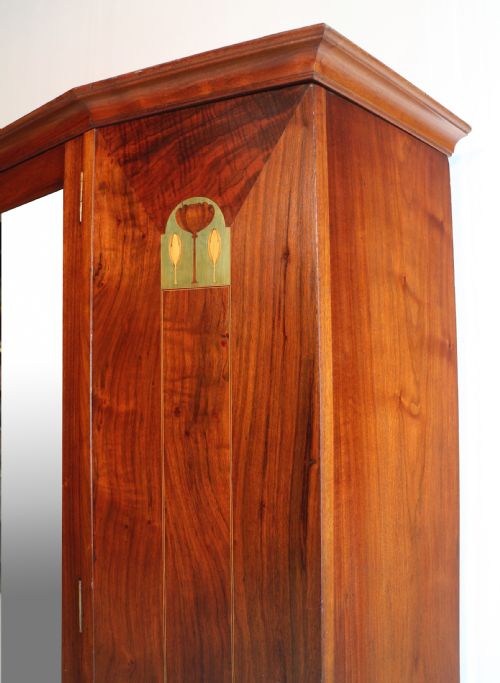 ARTS CRAFTS GLASGOW SCHOOL INLAID WALNUT WARDROBE ATTRIBUTED TO WYLIE LOCHHEAD - ADDITIONAL PHOTO 24