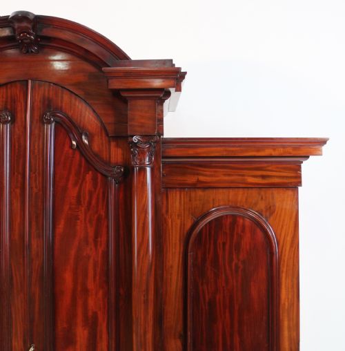 REGENCY MAHOGANY FOUR DOOR BREAKFRONT WARDROBE - ADDITIONAL PHOTO 6