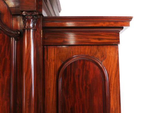 REGENCY MAHOGANY FOUR DOOR BREAKFRONT WARDROBE - ADDITIONAL PHOTO 7