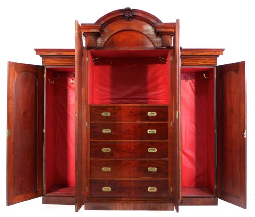 REGENCY MAHOGANY FOUR DOOR BREAKFRONT WARDROBE - ADDITIONAL PHOTO 17