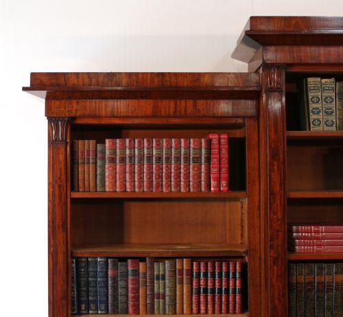 WILLIAM IV MAHOGANY BREAKFRONT LIBRARY BOOKCASE - ADDITIONAL PHOTO 5