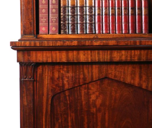 WILLIAM IV MAHOGANY BREAKFRONT LIBRARY BOOKCASE - ADDITIONAL PHOTO 10