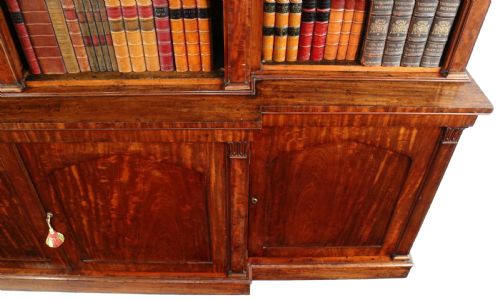 WILLIAM IV MAHOGANY BREAKFRONT LIBRARY BOOKCASE - ADDITIONAL PHOTO 13
