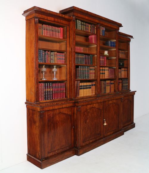 WILLIAM IV MAHOGANY BREAKFRONT LIBRARY BOOKCASE - ADDITIONAL PHOTO 20