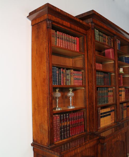 WILLIAM IV MAHOGANY BREAKFRONT LIBRARY BOOKCASE - ADDITIONAL PHOTO 21