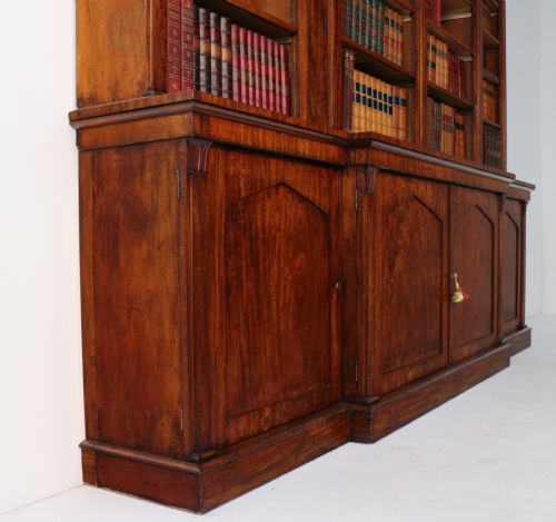 WILLIAM IV MAHOGANY BREAKFRONT LIBRARY BOOKCASE - ADDITIONAL PHOTO 22
