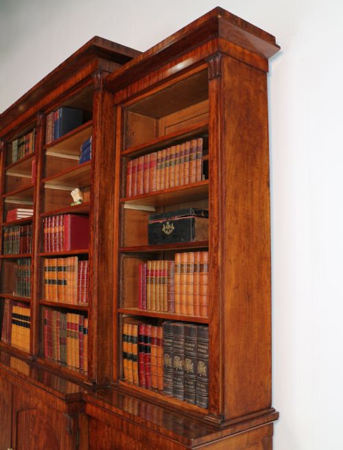 WILLIAM IV MAHOGANY BREAKFRONT LIBRARY BOOKCASE - ADDITIONAL PHOTO 25