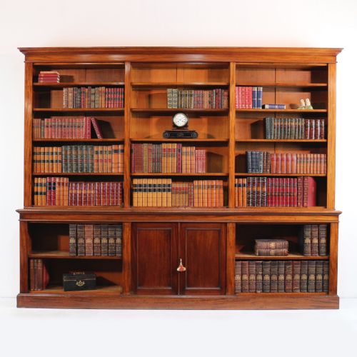 william iv mahogany open library bookcase - CATEGORY: ANTIQUE BOOKCASES - DATED 19TH CENTURY