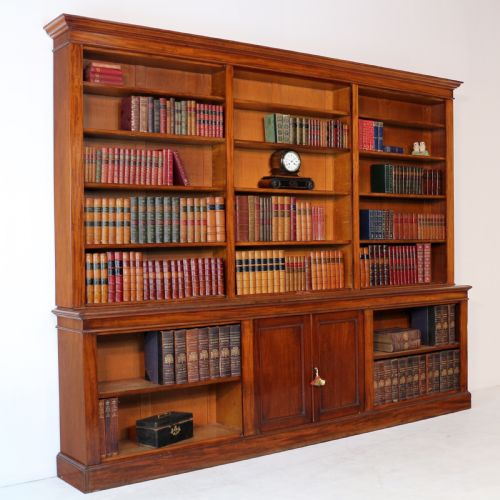 WILLIAM IV MAHOGANY OPEN LIBRARY BOOKCASE - ADDITIONAL PHOTO 1