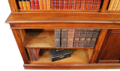 WILLIAM IV MAHOGANY OPEN LIBRARY BOOKCASE - ADDITIONAL PHOTO 11