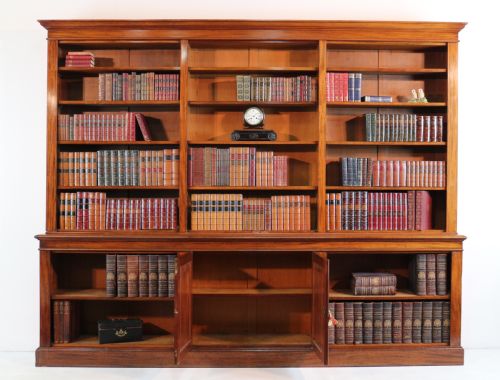 WILLIAM IV MAHOGANY OPEN LIBRARY BOOKCASE - ADDITIONAL PHOTO 16