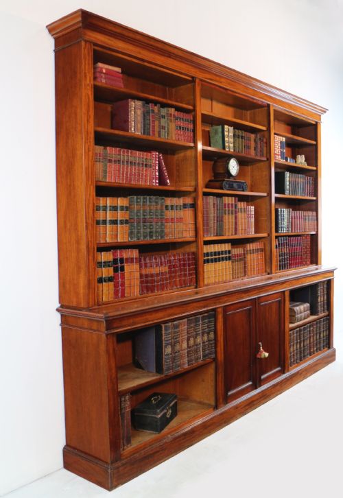 WILLIAM IV MAHOGANY OPEN LIBRARY BOOKCASE - ADDITIONAL PHOTO 21