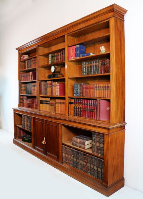 WILLIAM IV MAHOGANY OPEN LIBRARY BOOKCASE - ADDITIONAL PHOTO 24