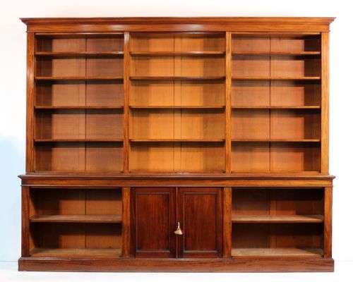 WILLIAM IV MAHOGANY OPEN LIBRARY BOOKCASE - ADDITIONAL PHOTO 27