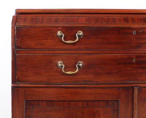 GEORGE III MAHOGANY SECRETAIRE LOW PRESS CUPBOARD ATTRIBUTED TO GILLOWS - ADDITIONAL PHOTO 2