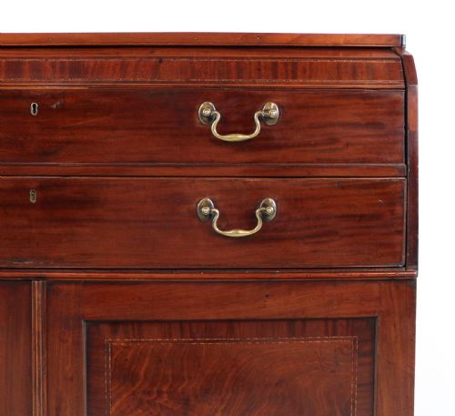 GEORGE III MAHOGANY SECRETAIRE LOW PRESS CUPBOARD ATTRIBUTED TO GILLOWS - ADDITIONAL PHOTO 3