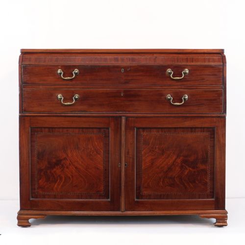 GEORGE III MAHOGANY SECRETAIRE LOW PRESS CUPBOARD ATTRIBUTED TO GILLOWS - ADDITIONAL PHOTO 5