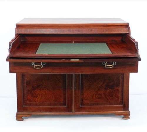 GEORGE III MAHOGANY SECRETAIRE LOW PRESS CUPBOARD ATTRIBUTED TO GILLOWS - ADDITIONAL PHOTO 16