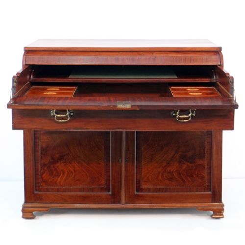 GEORGE III MAHOGANY SECRETAIRE LOW PRESS CUPBOARD ATTRIBUTED TO GILLOWS - ADDITIONAL PHOTO 19