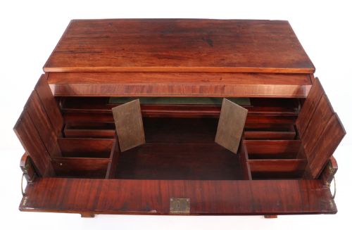GEORGE III MAHOGANY SECRETAIRE LOW PRESS CUPBOARD ATTRIBUTED TO GILLOWS - ADDITIONAL PHOTO 24