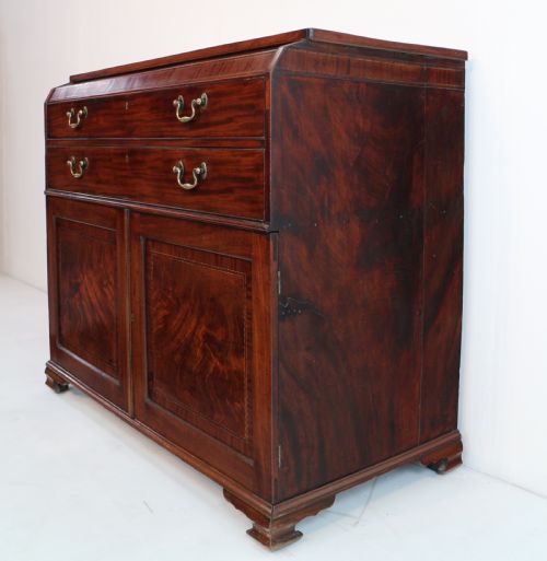 GEORGE III MAHOGANY SECRETAIRE LOW PRESS CUPBOARD ATTRIBUTED TO GILLOWS - ADDITIONAL PHOTO 29