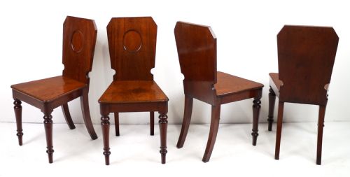 SET OF FOUR VICTORIAN MAHOGANY HALL CHAIRS BY HOLLAND SONS - ADDITIONAL PHOTO 2