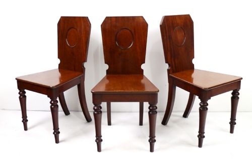 SET OF FOUR VICTORIAN MAHOGANY HALL CHAIRS BY HOLLAND SONS - ADDITIONAL PHOTO 3