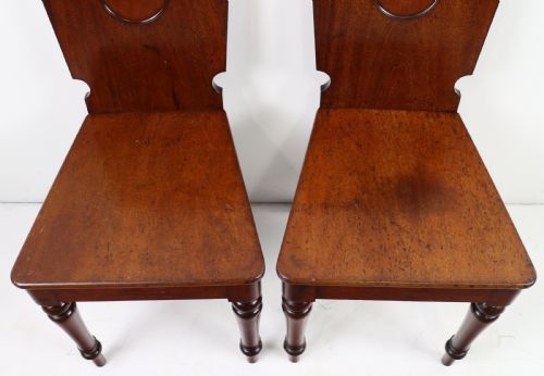 SET OF FOUR VICTORIAN MAHOGANY HALL CHAIRS BY HOLLAND SONS - ADDITIONAL PHOTO 14