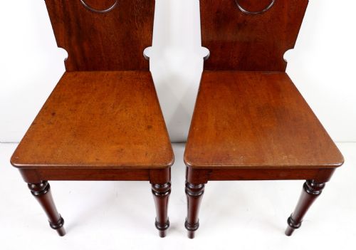 SET OF FOUR VICTORIAN MAHOGANY HALL CHAIRS BY HOLLAND SONS - ADDITIONAL PHOTO 18
