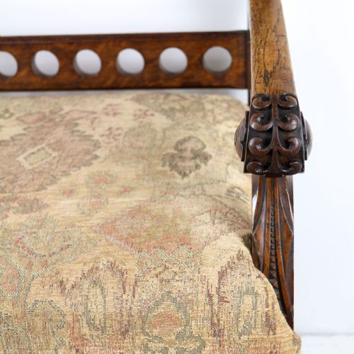 GOTHIC REVIVAL AESTHETIC PERIOD OAK ARMCHAIR ATTRIBUTED TO CHARLES BEVAN - ADDITIONAL PHOTO 12