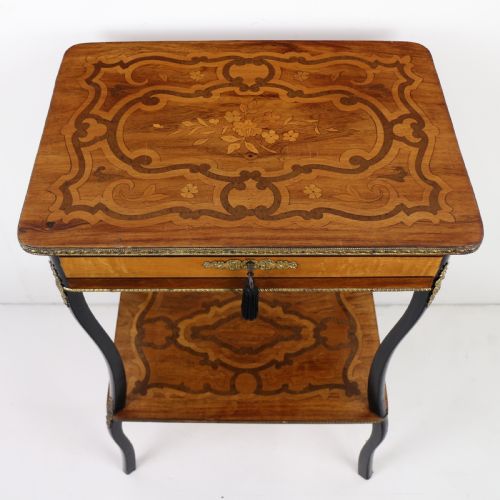 A LATE 19TH CENTURY FRENCH NAPOLEAN III MARQUETRY POUDREUSE OR WORK TABLE - ADDITIONAL PHOTO 3