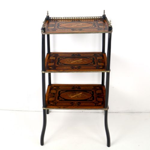 PAIR OF ANTIQUE FRENCH 19TH CENTURY MARQUETRY INLAID TAGRES - ADDITIONAL PHOTO 8