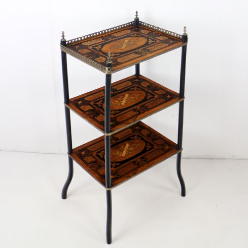 PAIR OF ANTIQUE FRENCH 19TH CENTURY MARQUETRY INLAID TAGRES - ADDITIONAL PHOTO 9