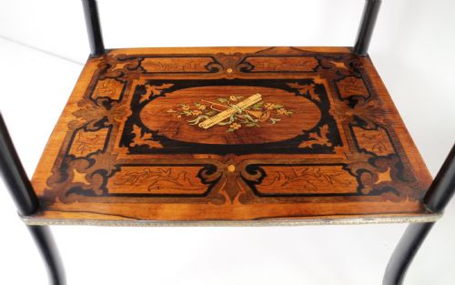PAIR OF ANTIQUE FRENCH 19TH CENTURY MARQUETRY INLAID TAGRES - ADDITIONAL PHOTO 13