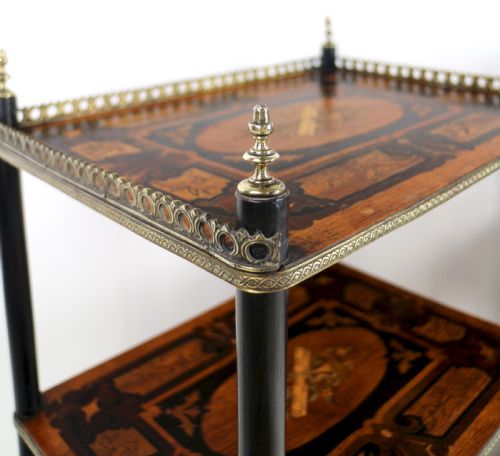 PAIR OF ANTIQUE FRENCH 19TH CENTURY MARQUETRY INLAID TAGRES - ADDITIONAL PHOTO 14