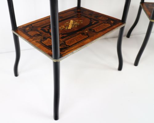 PAIR OF ANTIQUE FRENCH 19TH CENTURY MARQUETRY INLAID TAGRES - ADDITIONAL PHOTO 15
