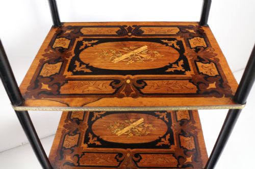 PAIR OF ANTIQUE FRENCH 19TH CENTURY MARQUETRY INLAID TAGRES - ADDITIONAL PHOTO 19