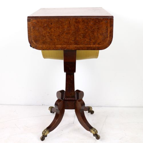 IRISH BURR YEW REGENCY DROPLEAF WORK TABLE - ADDITIONAL PHOTO 8
