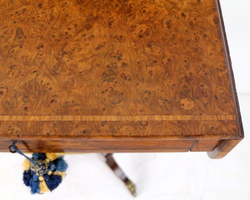 IRISH BURR YEW REGENCY DROPLEAF WORK TABLE - ADDITIONAL PHOTO 21