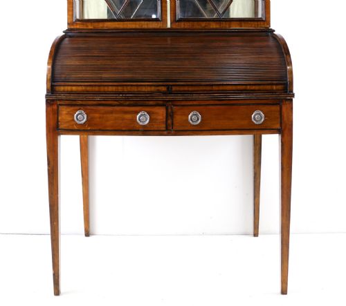 REGENCY MAHOGANY LADIES TAMBOUR WRITING TABLE DESK CABINET - ADDITIONAL PHOTO 4