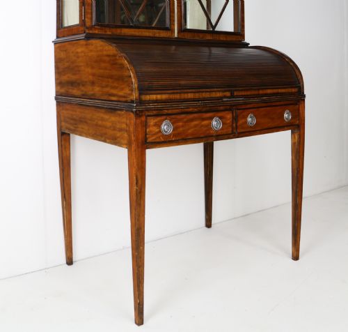 REGENCY MAHOGANY LADIES TAMBOUR WRITING TABLE DESK CABINET - ADDITIONAL PHOTO 6
