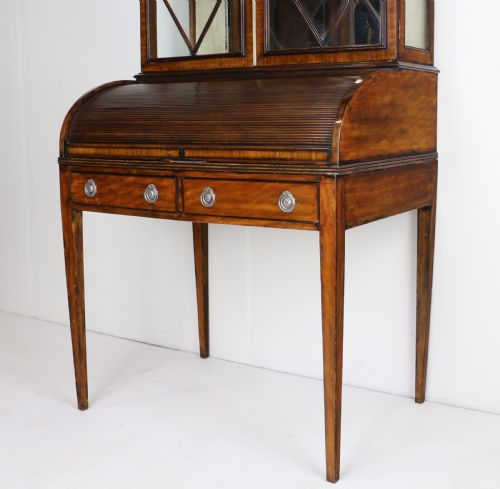 REGENCY MAHOGANY LADIES TAMBOUR WRITING TABLE DESK CABINET - ADDITIONAL PHOTO 7