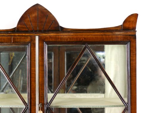 REGENCY MAHOGANY LADIES TAMBOUR WRITING TABLE DESK CABINET - ADDITIONAL PHOTO 11